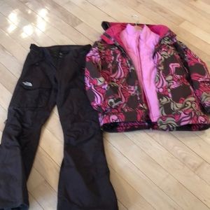Burton girls jacket, vest and Northface pants.